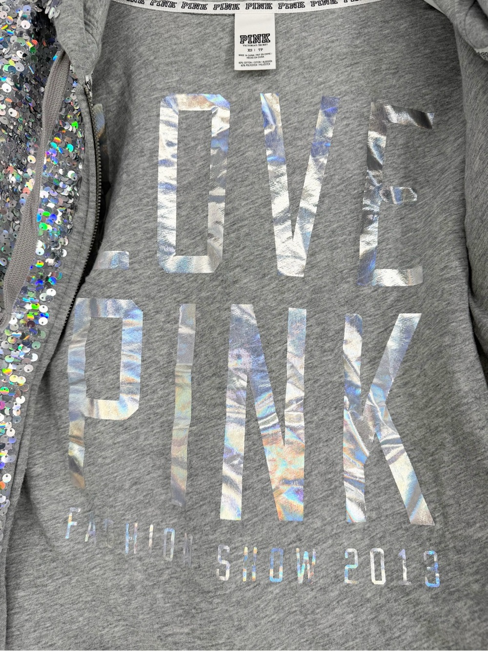 Pink Victorias Secret Sequin Hoodie Fashion Show 2013 - Picture 9 of 14
